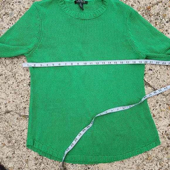 Lauren Ralph Lauren Womens Size XL Cable Knit Sweater Green Longer‎ Length  BoxC - Picture 4 of 7